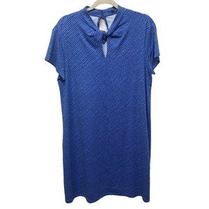 J. Mclaughlin catalina cloth twisted keyhole mini dress blue XL